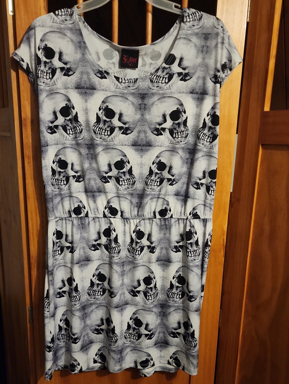 Skull Print Black & White Dress
